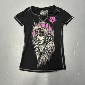 Vintage y2k women's grunge affliction style Babydoll fit tshirt